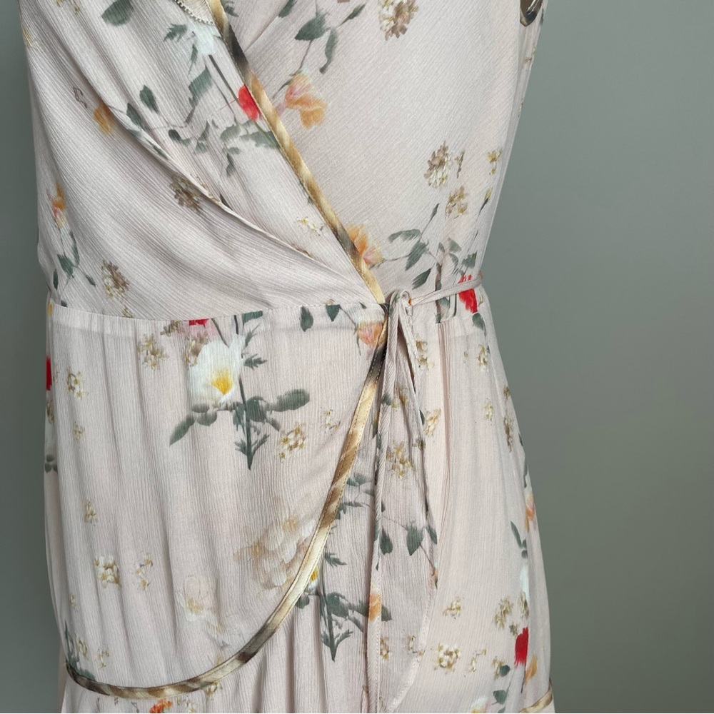 ALLSAINTS | Ari Kora Dusty Pink Floral Print Wrap Dress Sz 4 - Picture 5 of 11